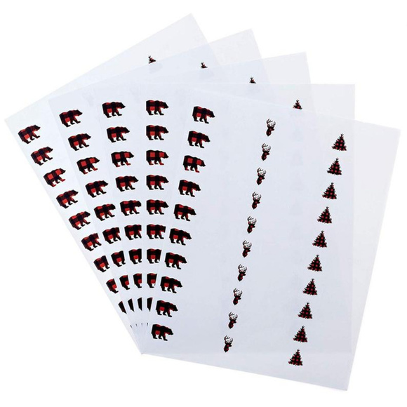 300 buffalo plaid blank sticker labels - Picture 5 of 7